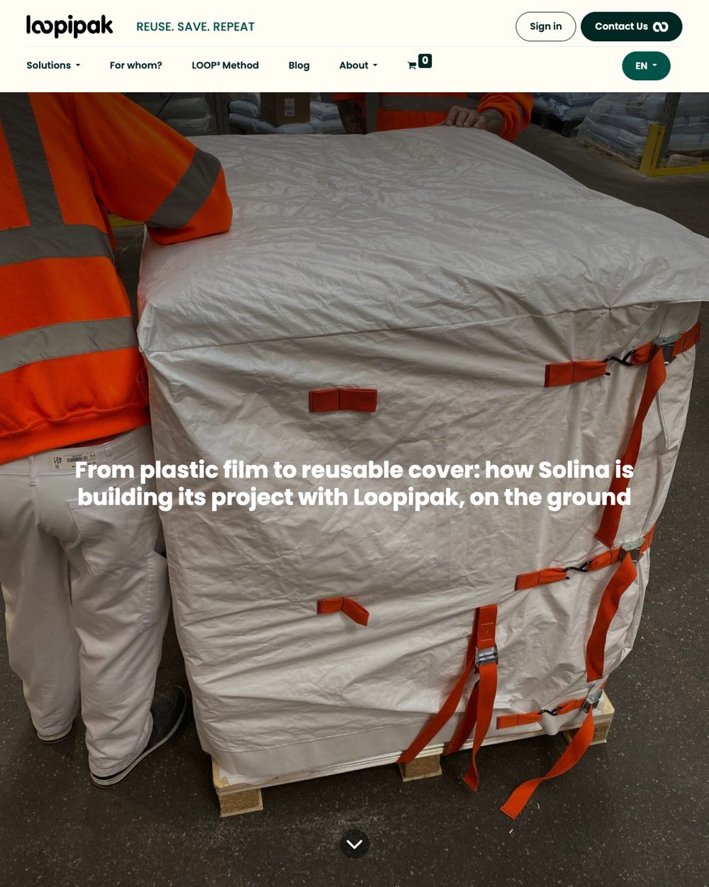 Page of From plastic film to reusable cover: how Solina is building its project with Loopipak, on the ground