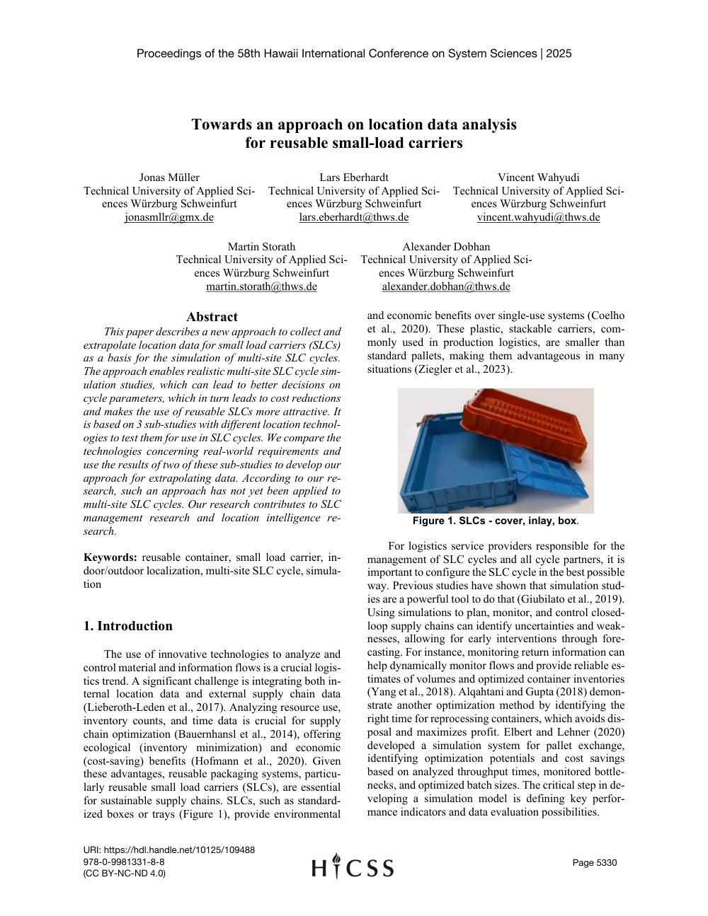 Cover of Unlocking Transparency in Returnable Packaging: A Data-Driven Approach to Tracking Small Load Carriers (SLCs)
