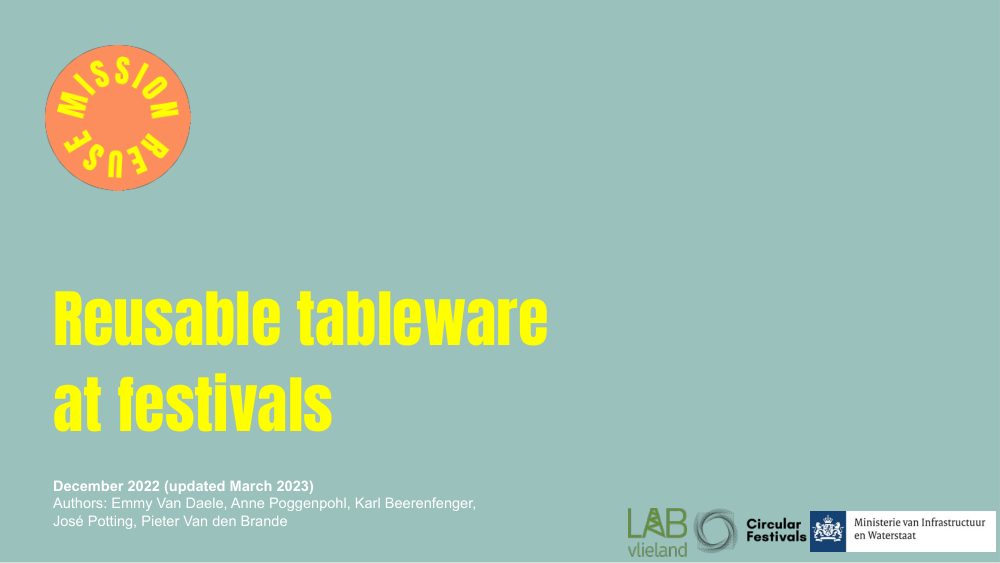 Cover of Reusable tableware at festivals