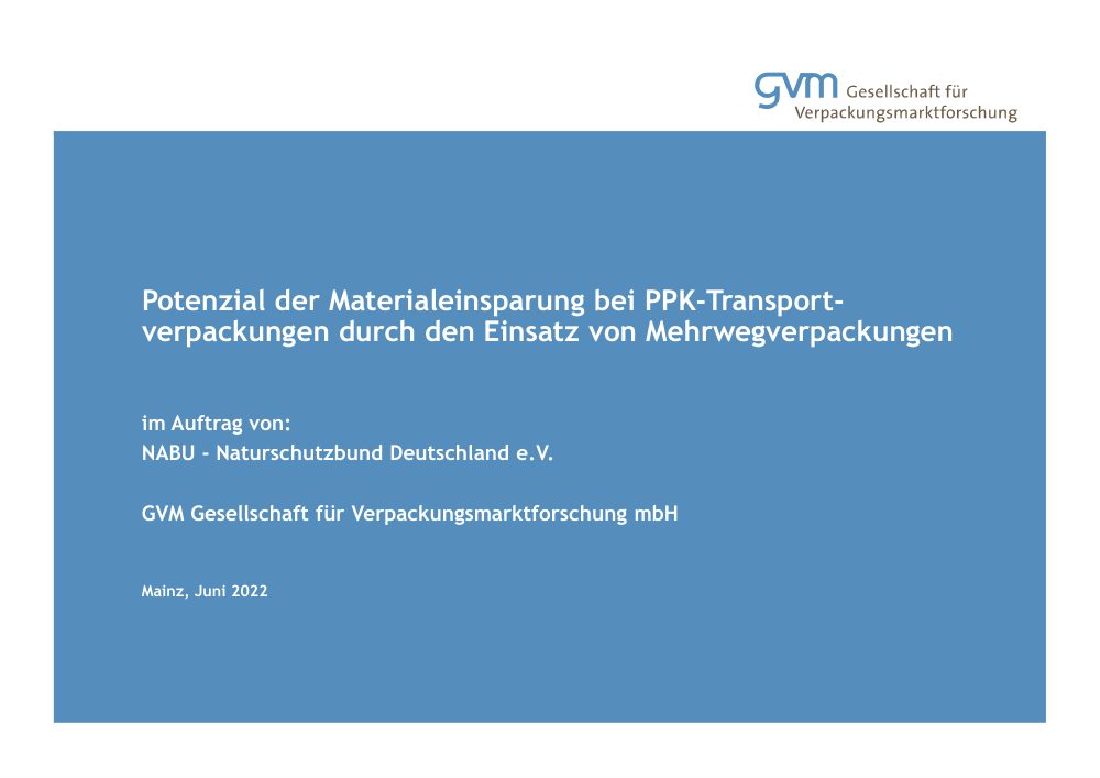 Cover of Material savings in transport packaging made of paper and cardboard through reusable packaging in Germany