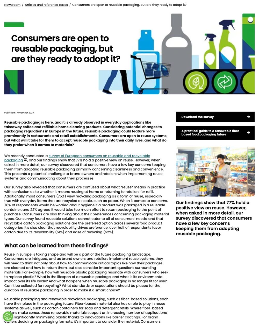 Cover of View of consumers on reusable and recyclable packaging