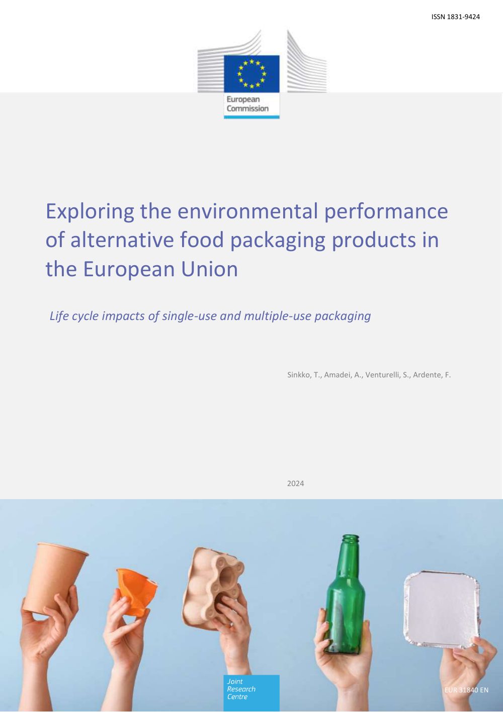 Cover of JRC Life cycle analysis (LCA) for reusable in comparison to single use packaging