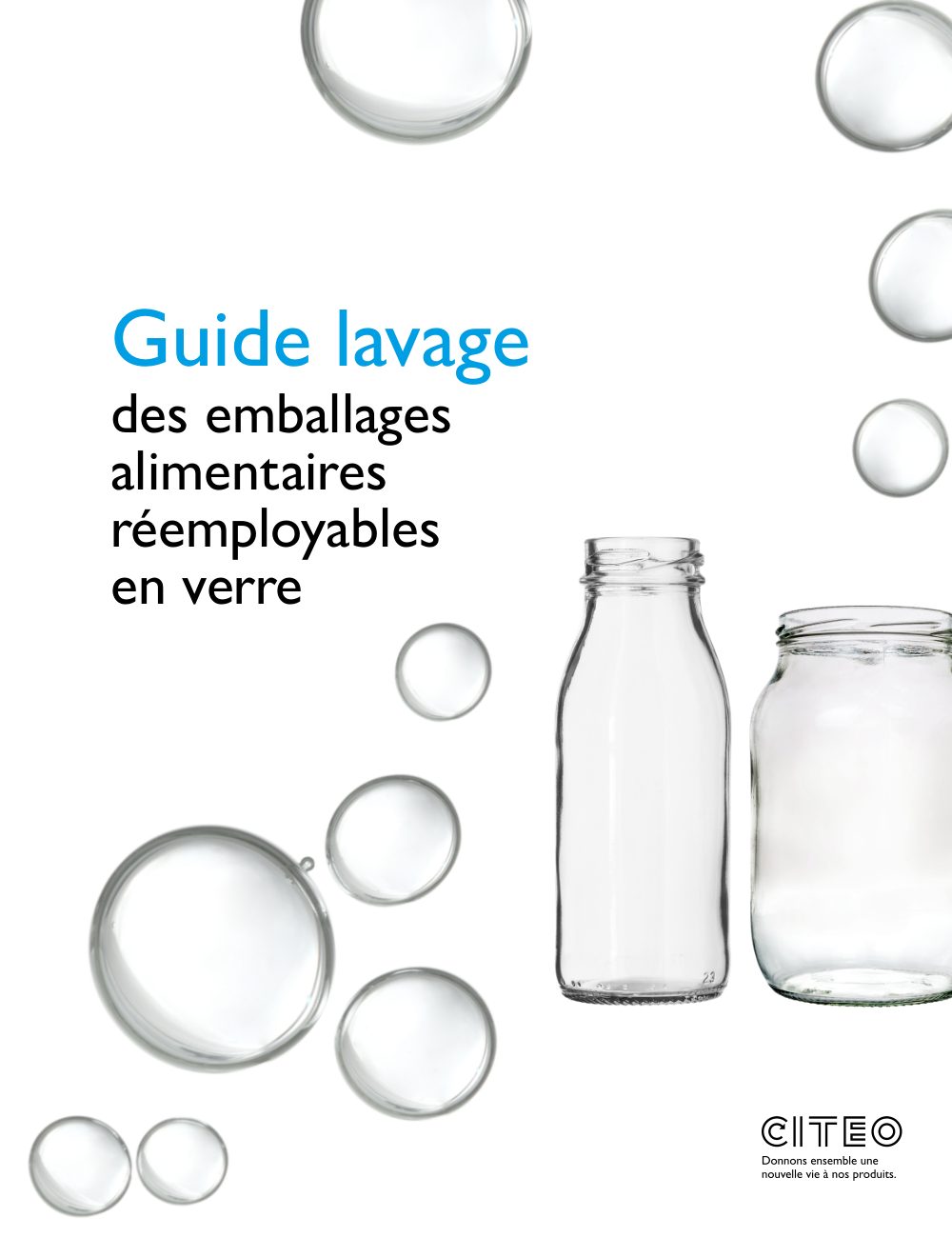 Cover of Guide lavage des emballages alimentaires réemployables en verre – V2 2026 (Washing guide for reusable glass food packaging)