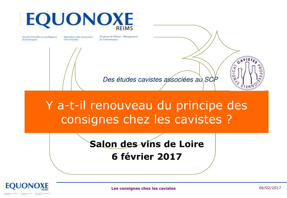 Cover of Y a-t-il renouveau du principe des consignes chez les cavistes ? (Is the deposit making a comeback among wine shops?)