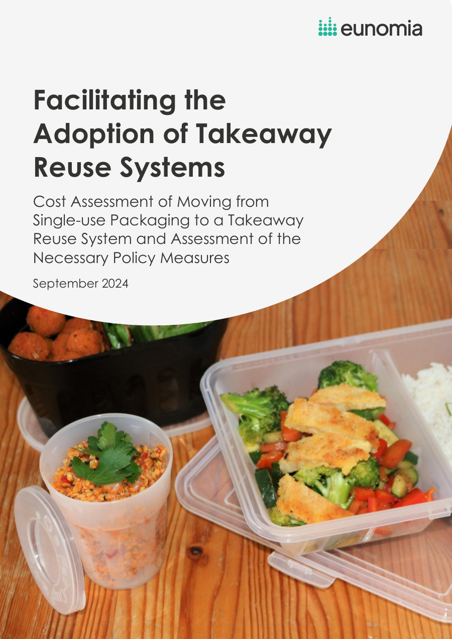 Cover of Facilitating the Adoption of Takeaway Reuse Systems – Cost Assessment of Moving from Single-use Packaging to a Takeaway Reuse System and Assessment of the Necessary Policy Measures