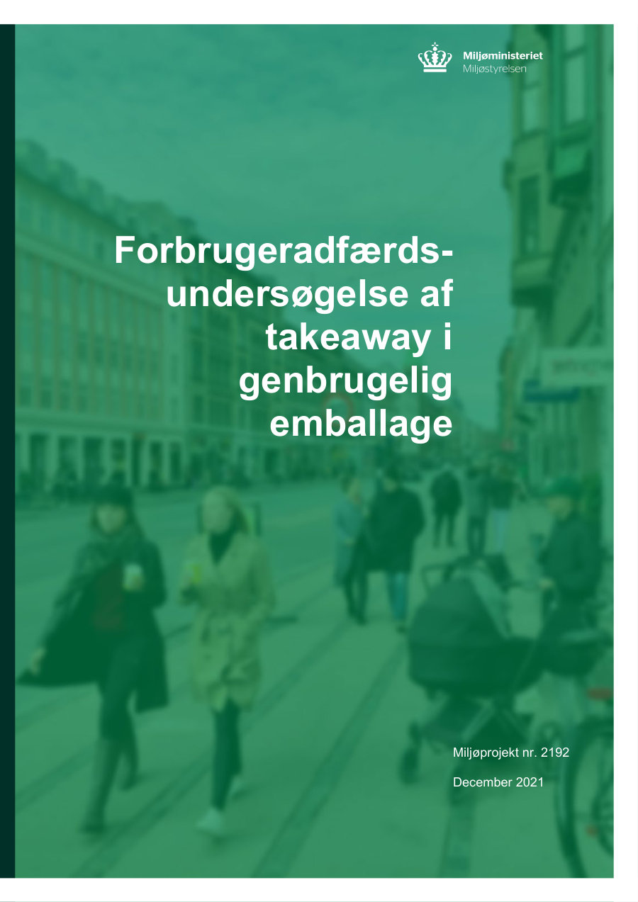 Cover of Forbrugeradfærdsundersøgelse af takeaway i genbrugelig emballage (Consumer behaviour study of take-away in reusable packaging), Miljøprojekt nr. 2192