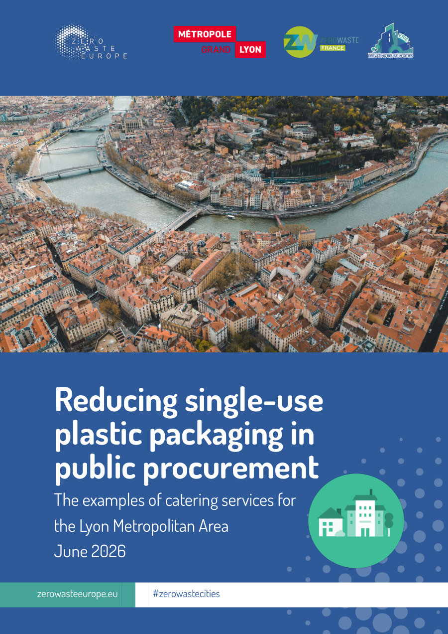 Cover of Reducing single-use plastic packaging in public procurement: the examples of catering services for the Lyon Metropolitan Area
