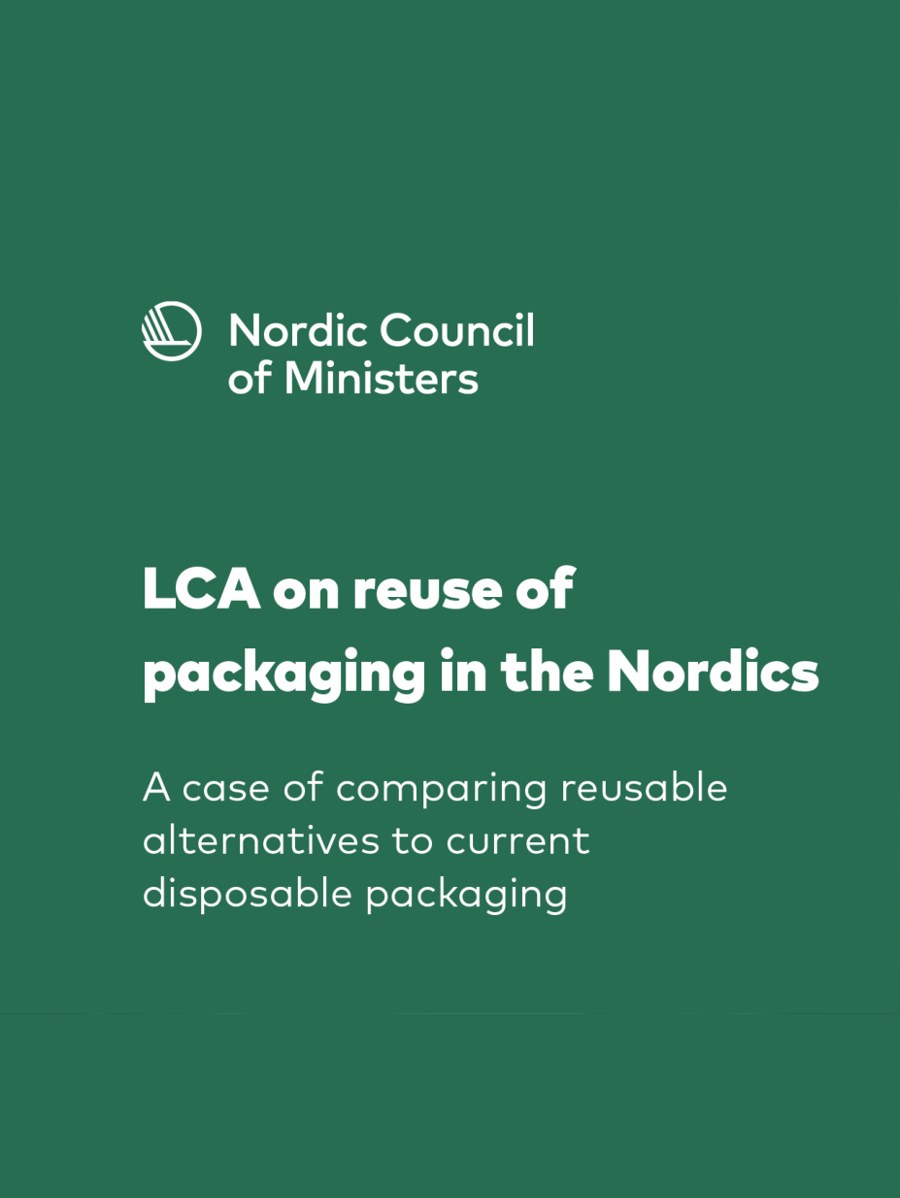 Cover of LCA on reuse of packaging in the Nordics – A case of comparing reusable alternatives to current disposable packaging (TemaNord 2024:515)